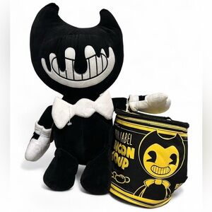 RARE Bendy & The Ink Machine JUMBO 16" Plush & Bacon Soup Can Backpack Bundle